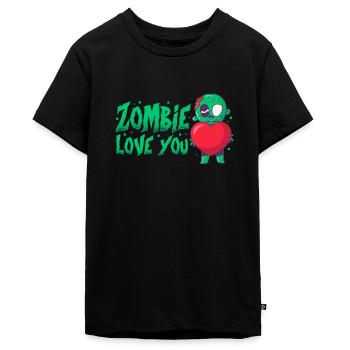 Zombie Zombie Chasseur de Zombie Apocalypse Cadeau - T-shirt Premium bio Ado - noir - Devant - AI Model Teenager Male light (155cm)