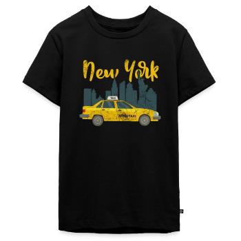 Taxi Taxifahrer Verkehr Beruf Geschenk - Teenager Premium Bio T-Shirt - Schwarz - Vorne - AI Model Teenager Male light (155cm)
