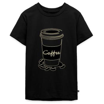 Coffee, coffee - Teenager Premium Organic T-Shirt - black - Front - AI Model Teenager Male light (155cm)