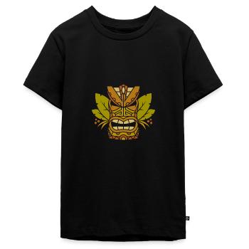 Masque aztèque mystérieux mystique - T-shirt Premium bio Ado - noir - Devant - AI Model Teenager Male light (155cm)