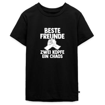 Beste Freunde - Teenager Premium Bio T-Shirt - Schwarz - Vorne - AI Model Teenager Male light (155cm)