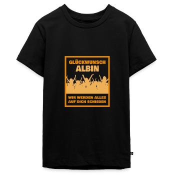 Albin - Teenager Premium Organic T-Shirt - black - Front - AI Model Teenager Male light (155cm)