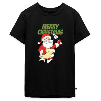 Noël Noël Père Noël Père Noël - T-shirt Premium bio Ado - noir - Devant - AI Model Teenager Male light (155cm)