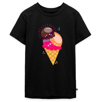 Ice Eiswaffel Eiskugel Süss - Teenager Premium Bio T-Shirt - Schwarz - Vorne - AI Model Teenager Male light (155cm)