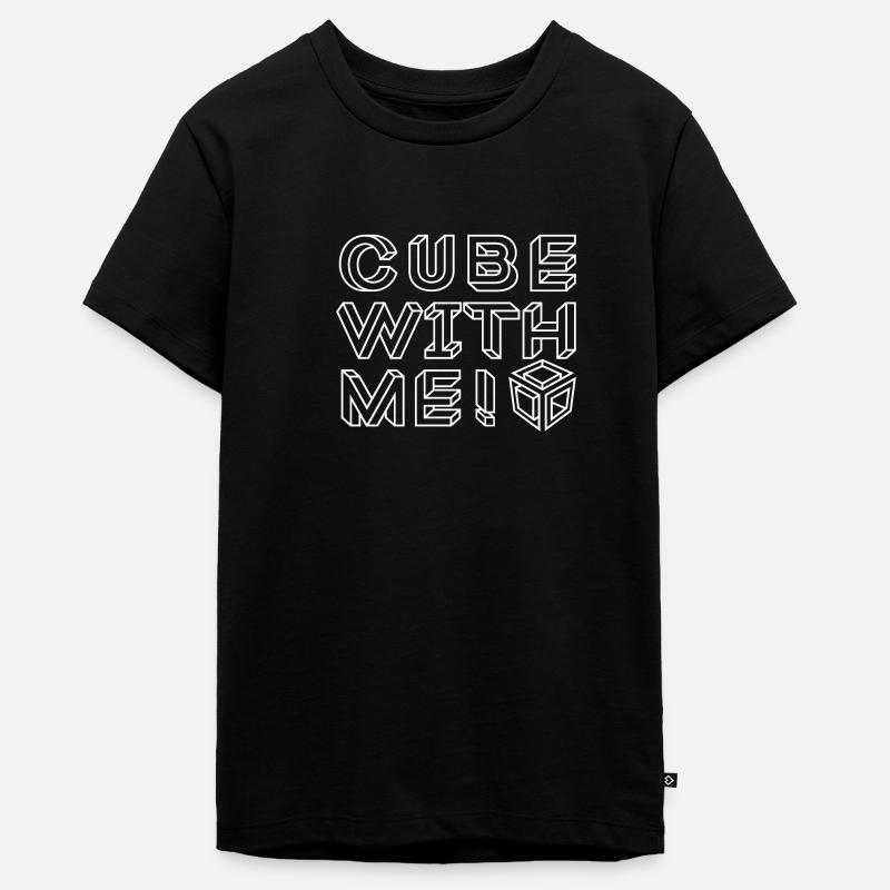 CUBE WITH ME. Cubing-Cube-Cuber-Speedcubing - T-shirt Premium bio Ado - noir
