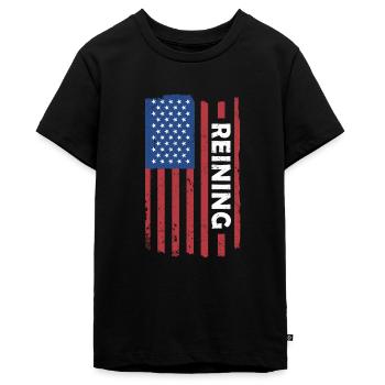 Reiner Us Drapeau Reining - T-shirt Premium bio Ado - noir - Devant - AI Model Teenager Male light (155cm)
