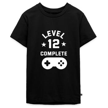 Level 12 complete birthday gift - Teenager Premium Organic T-Shirt - black - Front - AI Model Teenager Male light (155cm)