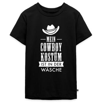 Lustiges Cowboy Kostüm Spruch - Teenager Premium Bio T-Shirt - Schwarz - Vorne - AI Model Teenager Male light (155cm)