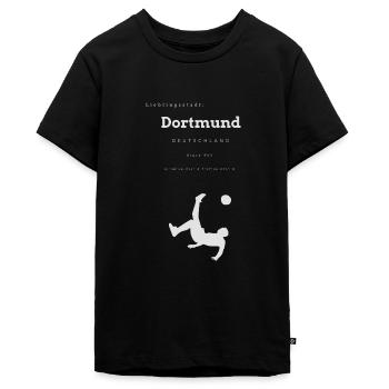 Dortmund Lieblingsstadt mit Koordinaten - Teenager Premium Bio T-Shirt - Schwarz - Vorne - AI Model Teenager Male light (155cm)