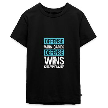 Offense Defense Basketball - Teenager Premium Organic T-Shirt - black - Front - AI Model Teenager Male light (155cm)