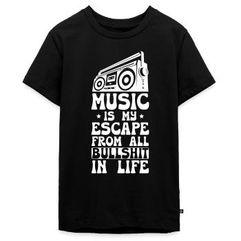 Trendy Music - Teenager Premium Bio T-Shirt - Schwarz - Vorne - AI Model Teenager Male light (155cm)