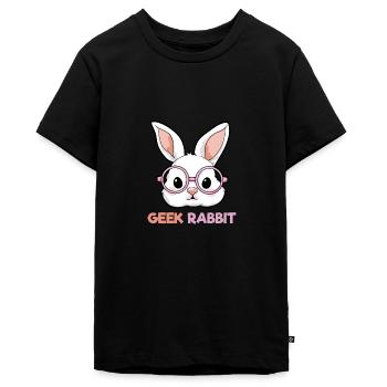 Geek Hase - T-shirt Premium bio Ado - noir - Devant - AI Model Teenager Male light (155cm)