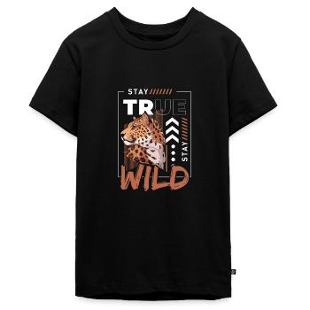 Afrika Großkatze - Teenager Premium Bio T-Shirt - Schwarz - Vorne - AI Model Teenager Male light (155cm)
