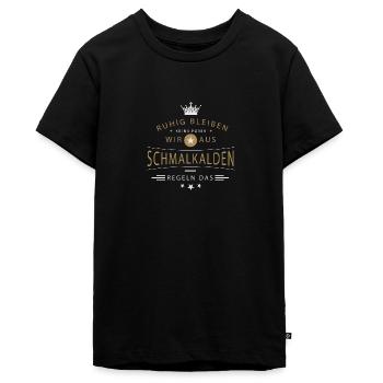 Schmalkalden Stadt - Teenager Premium Bio T-Shirt - Schwarz - Vorne - AI Model Teenager Male light (155cm)