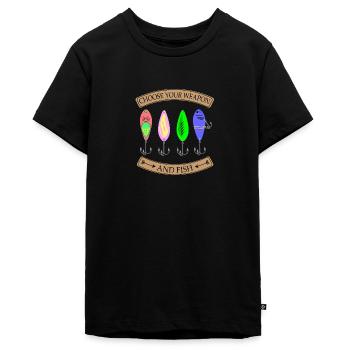 Angler - Teenager Premium Bio T-Shirt - Schwarz - Vorne - AI Model Teenager Male light (155cm)