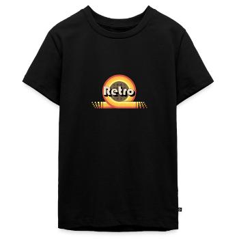 Années 70 rétro - T-shirt Premium bio Ado - noir - Devant - AI Model Teenager Male light (155cm)