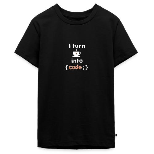 I turn coffee into code light - Teenager Premium Organic T-Shirt