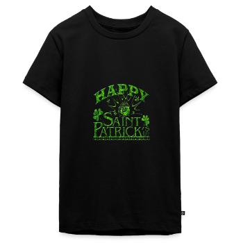St Patrick's Day - Teenager Premium Organic T-Shirt - black - Front - AI Model Teenager Male light (155cm)
