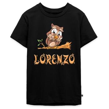 Owl Lorenzo - T-shirt Premium bio Ado - noir - Devant - AI Model Teenager Male light (155cm)