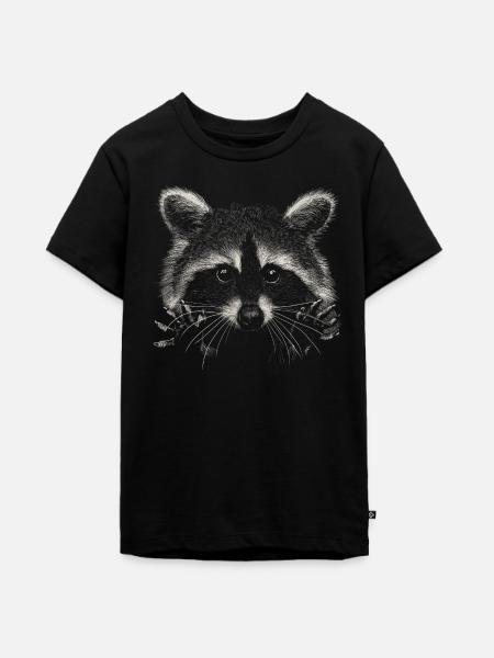 Waschbär - Teenager Premium Bio T-Shirt - Schwarz
