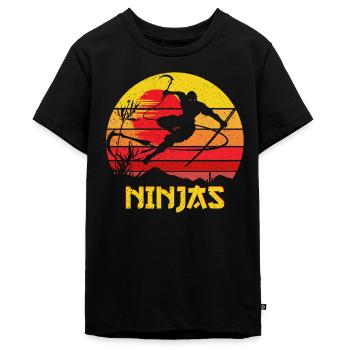Ninja Warrior Ninjas Vintage - Teenager Premium Bio T-Shirt - Schwarz - Vorne - AI Model Teenager Male light (155cm)