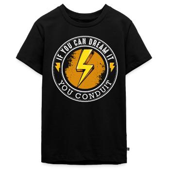 Blitzkreis Motiv mit Spruch - Teenager Premium Bio T-Shirt - Schwarz - Vorne - AI Model Teenager Male light (155cm)