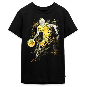 Basketball - Basketball Spieler - Basketballer - Teenager Premium Bio T-Shirt - Schwarz - Vorne - AI Model Teenager Male light (155cm)