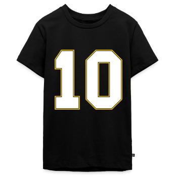 Zahl 10 im Sportoutfit - Teenager Premium Bio T-Shirt - Schwarz - Vorne - AI Model Teenager Male light (155cm)