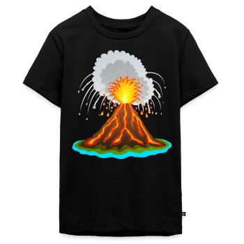 Vulkan, Vulkanausbuch, Lava, Magma,Vulkane vulcano - Teenager Premium Bio T-Shirt - Schwarz - Vorne - AI Model Teenager Male light (155cm)