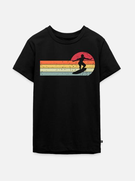 Surfer Surfen - Teenager Premium Bio T-Shirt - Schwarz