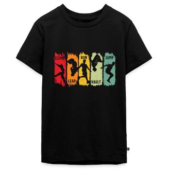 Parkour Escalade Saut en course libre Saut en saut - T-shirt Premium bio Ado - noir - Devant - AI Model Teenager Male light (155cm)