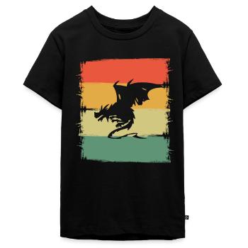 Drache Drachen - Teenager Premium Bio T-Shirt - Schwarz - Vorne - AI Model Teenager Male light (155cm)