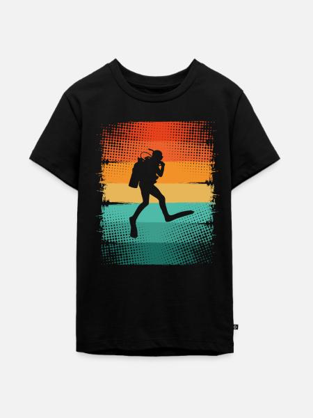 Taucher Tauchen - Teenager Premium Bio T-Shirt - Schwarz