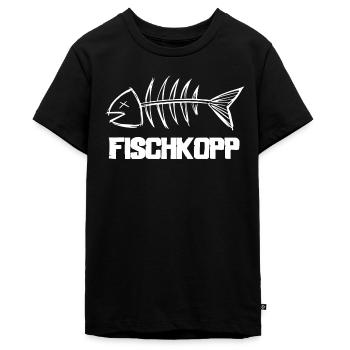 Fischkopp - Teenager Premium Bio T-Shirt - Schwarz - Vorne - AI Model Teenager Male light (155cm)