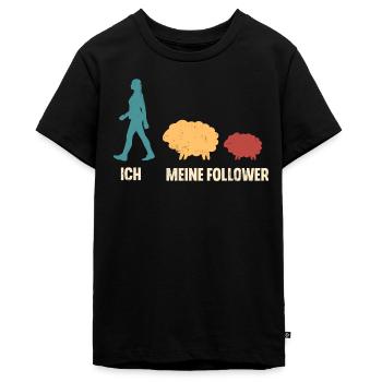 Ich Meine Follower Schaf Schafe - Teenager Premium Bio T-Shirt - Schwarz - Vorne - AI Model Teenager Male light (155cm)