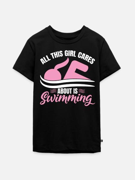 Schwimmer Mädchen - Teenager Premium Bio T-Shirt - Schwarz