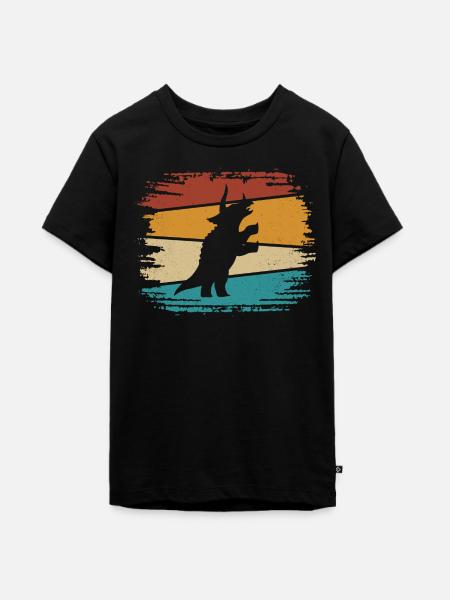 Dino Dinosaurier Triceratops - Teenager Premium Bio T-Shirt - Schwarz