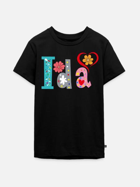 Personalisierter Ida-Name - Teenager Premium Bio T-Shirt - Schwarz
