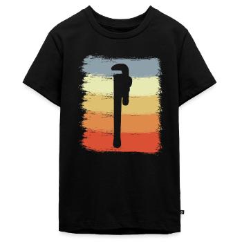 Clé à pipe vintage - T-shirt Premium bio Ado - noir - Devant - AI Model Teenager Male light (155cm)