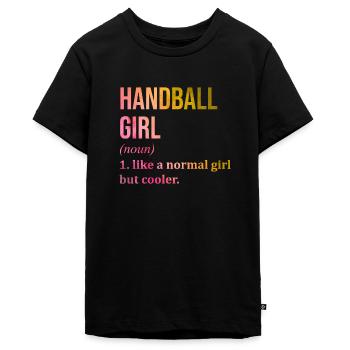 Handball Handball Handball - Teenager Premium Bio T-Shirt - Schwarz - Vorne - AI Model Teenager Male light (155cm)