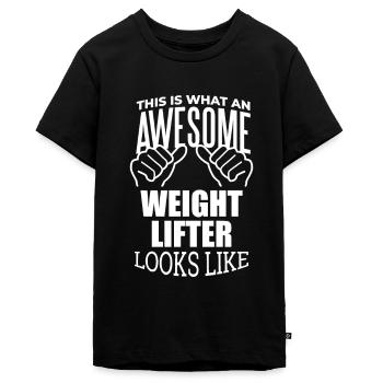 Weightlifting Weightlifting Weightlifting - Teenager Premium Organic T-Shirt - black - Front - AI Model Teenager Male light (155cm)