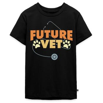 Futur vétérinaire - T-shirt Premium bio Ado - noir - Devant - AI Model Teenager Male light (155cm)
