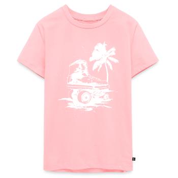 Rollschuhlaufen Zeichnung - Teenager Premium Bio T-Shirt - Rosa - Vorne