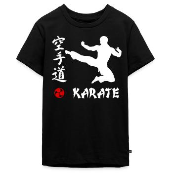 Karate weiss - Teenager Premium Bio T-Shirt - Schwarz - Vorne - AI Model Teenager Male light (155cm)