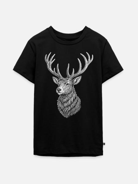 Hirsch - Teenager Premium Bio T-Shirt - Schwarz