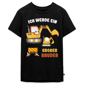 Nachwuchs Verkünden | Ich Werde Großer Bruder 2027 - Teenager Premium Bio T-Shirt - Schwarz - Vorne - AI Model Teenager Male light (155cm)