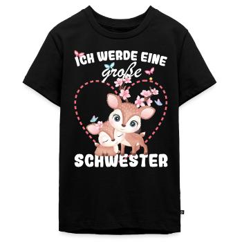 Nachwuchs Verkünden Ich Werde Große Schwester 2027 - Teenager Premium Bio T-Shirt - Schwarz - Vorne - AI Model Teenager Male light (155cm)