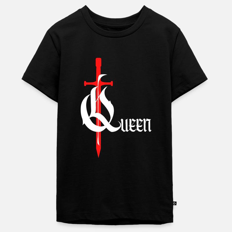 Gothique Queen Design avec épée avec texte blanc - T-shirt Premium bio Ado - noir