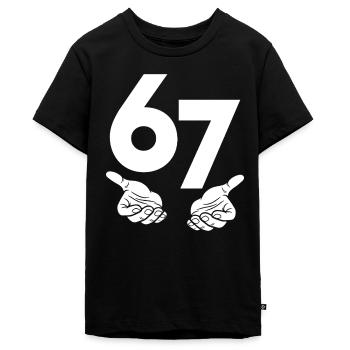 6 7 - Teenager Premium Bio T-Shirt - Schwarz - Vorne - AI Model Teenager Male light (155cm)
