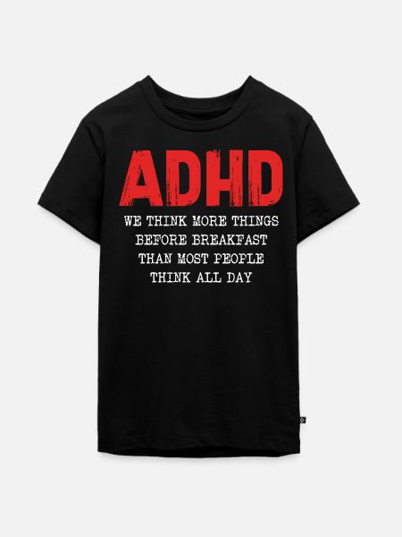 ADHD Gedankenkaskade Morgens - Teenager Premium Bio T-Shirt - Schwarz